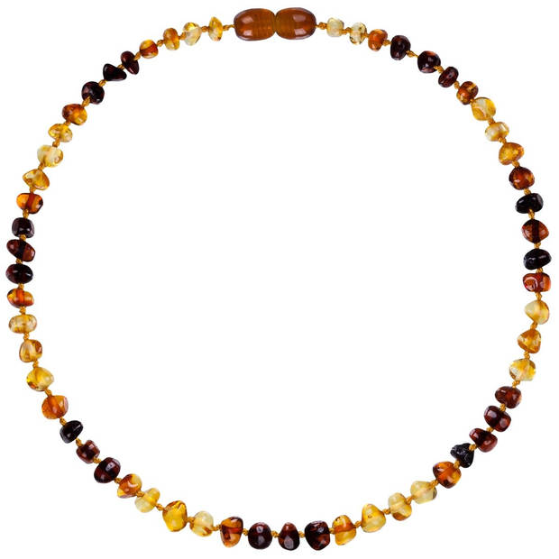 Wild Sun Barnsteen Ketting Kind - Amber Ketting - Baltische Barnsteen - 36 cm - Rainbow Colour