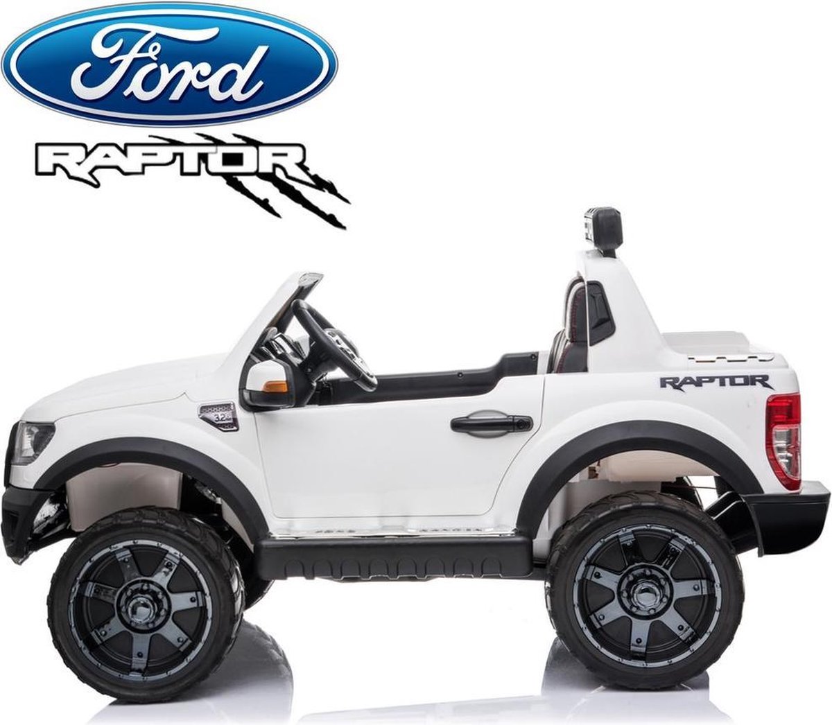 Ford Raptor - Elektrische Kinderauto - Sterke Accu - Afstandsbediening - Wit