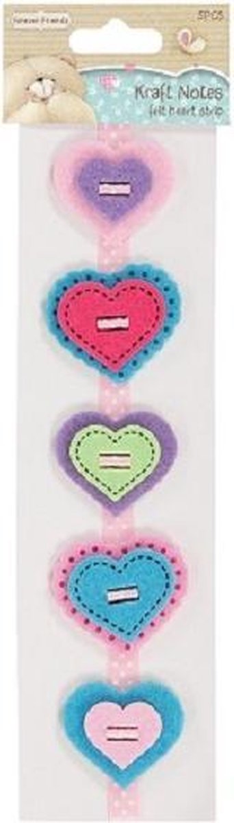 Forever Friends: Felt Heart Strip - Kraft Notes