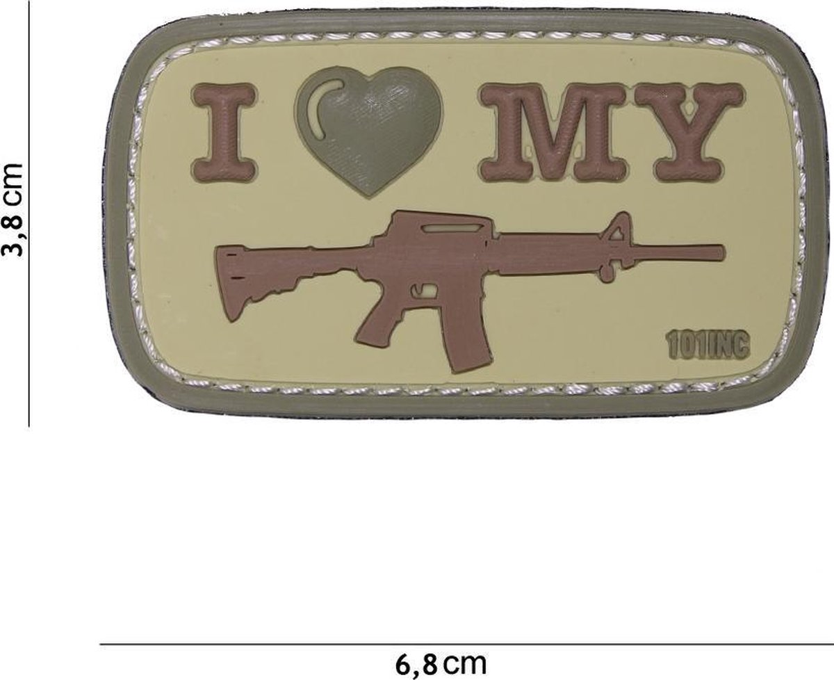 Embleem 3D PVC I Love My M4 coyote