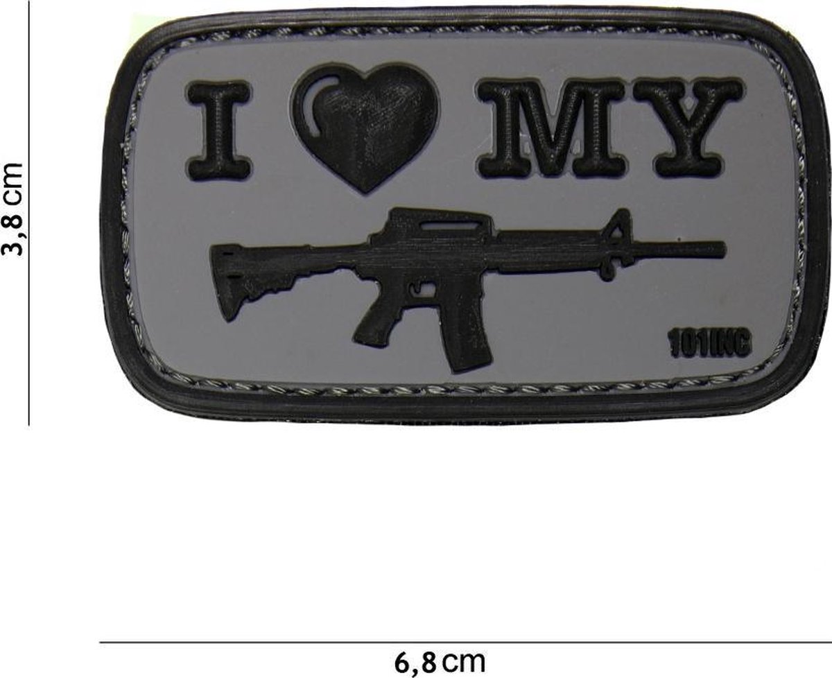 Embleem 3D PVC I Love My M4 zwart