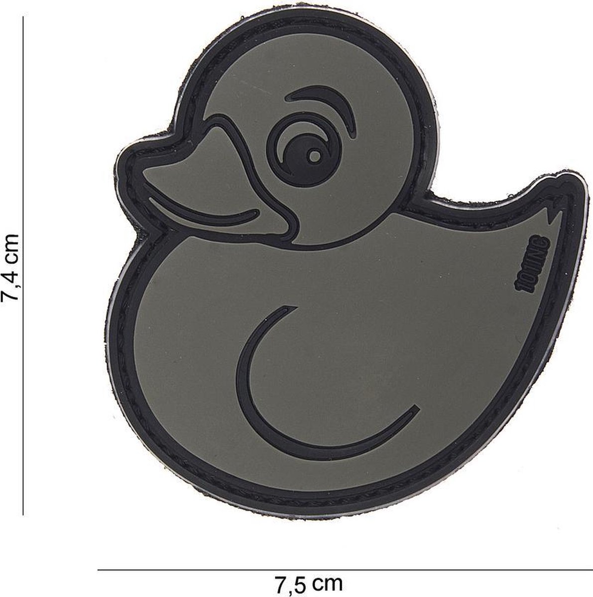 Embleem 3D PVC Rubber Duck grijs