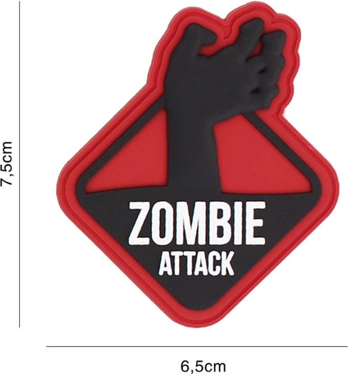 Embleem 3D PVC Zombie Attack 1 Rood