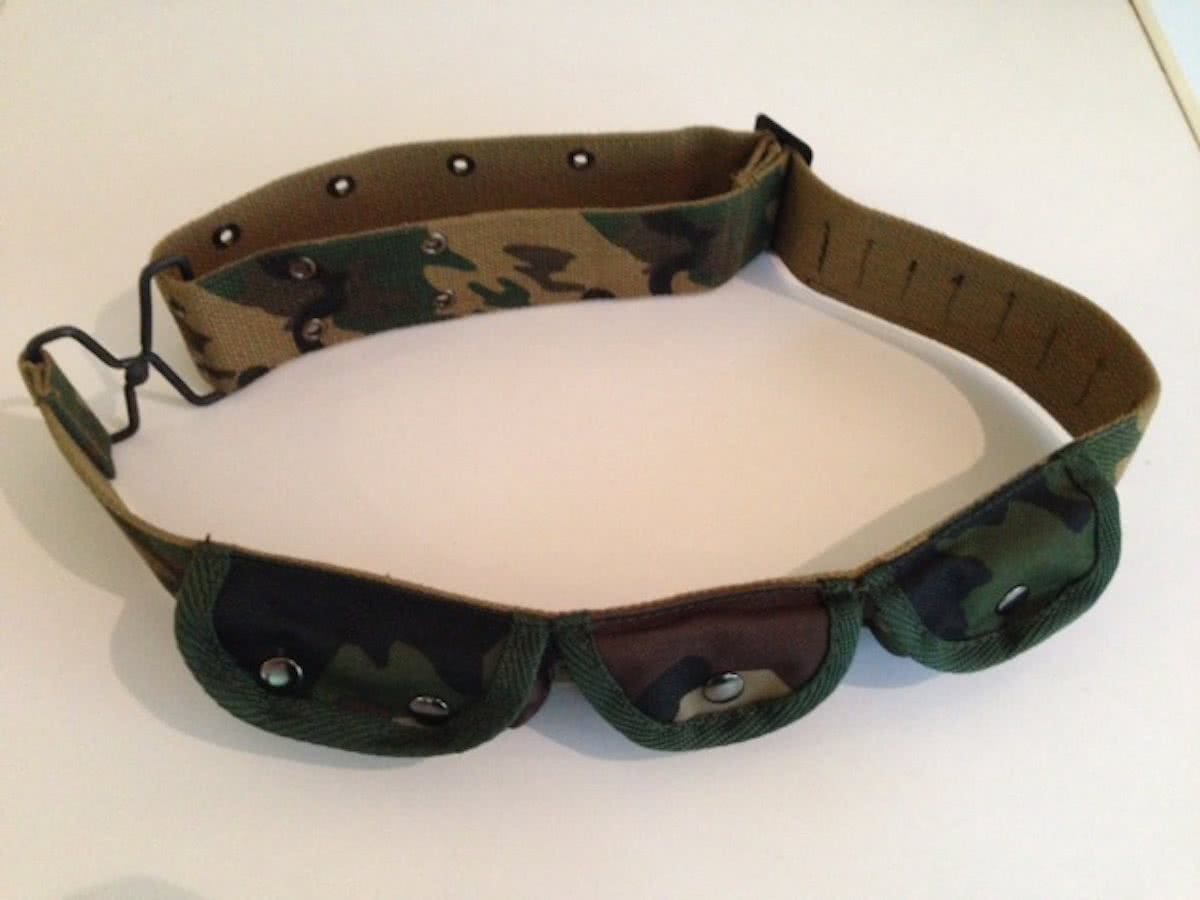 kinder koppel riem leger camouflage met tasjes