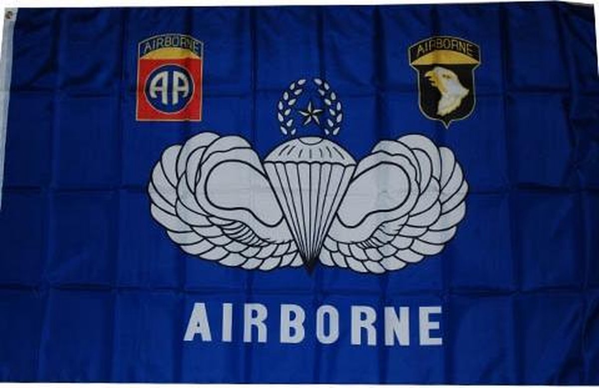 vlag Airborne blauw embleem