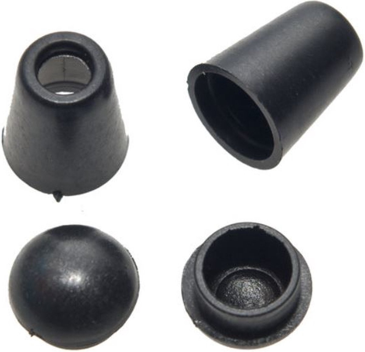 2  stoppers - eindstoppers - zwart - voor 4mm  