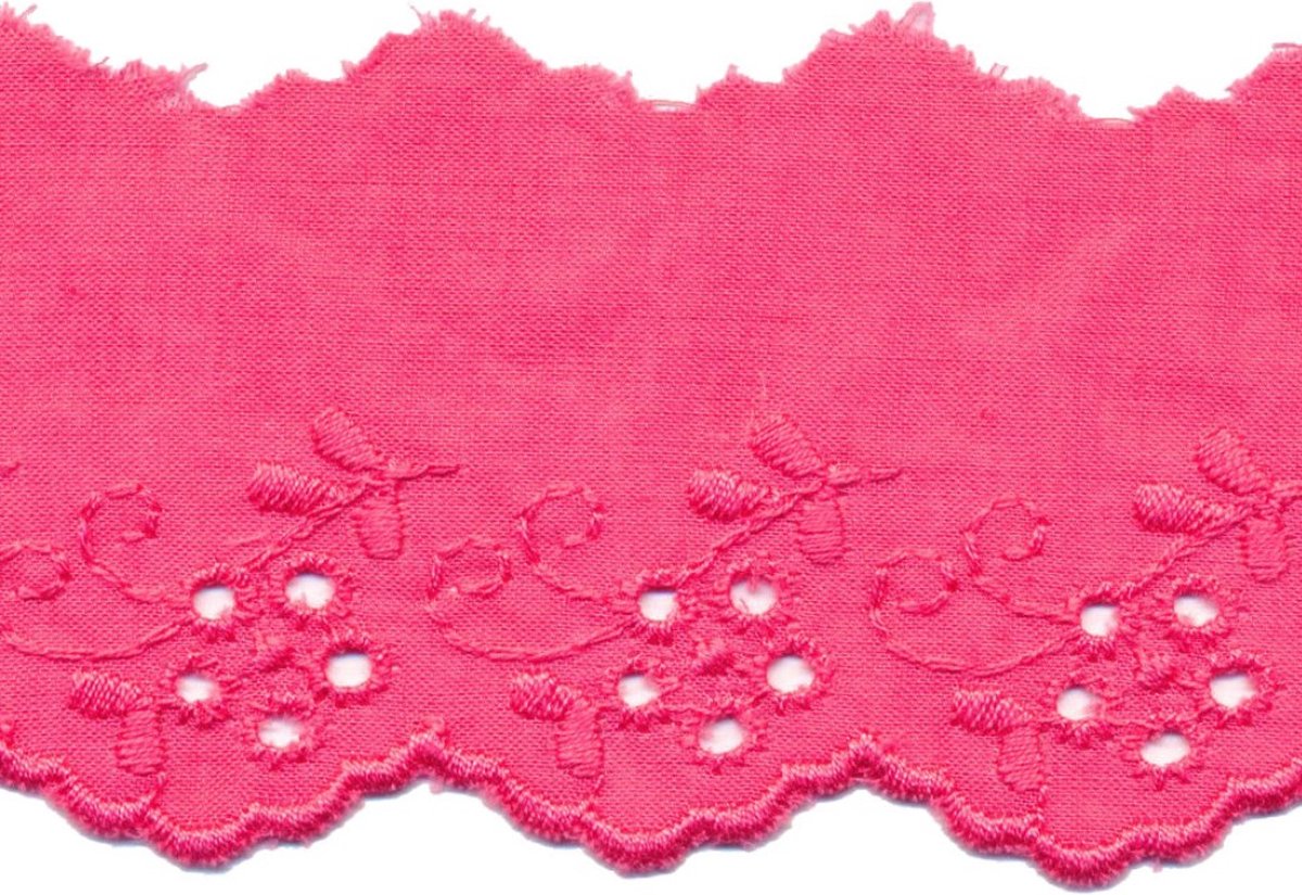 Broderie - Kant - Fuchsia - 50mm - 3 meter