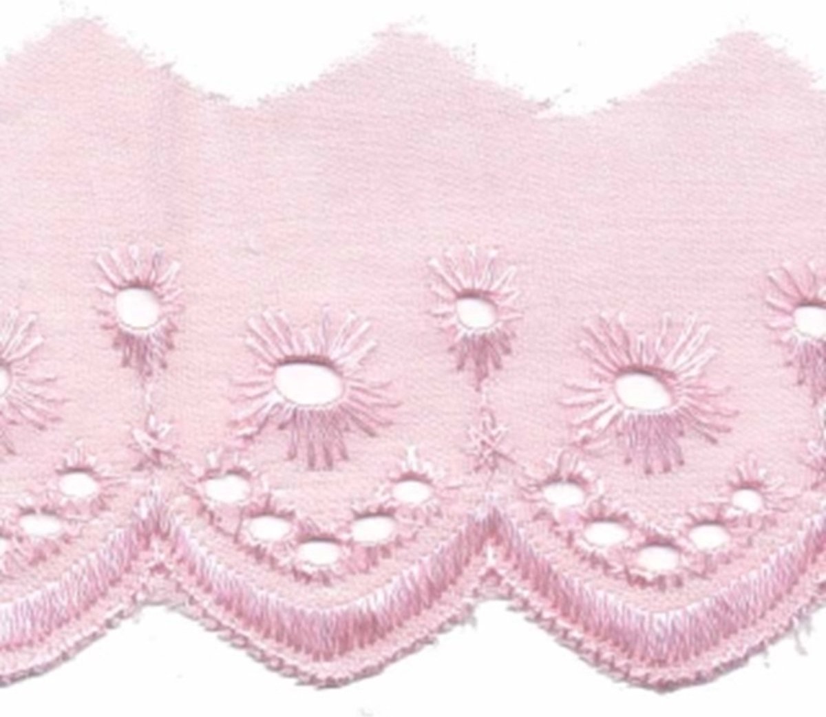 Broderie - Kant - Licht Roze - 50mm - 3 meter