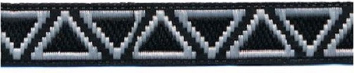   - Sierband - Lint - Zwart Wit driehoekjes - 12mm - 5 Meter per rol