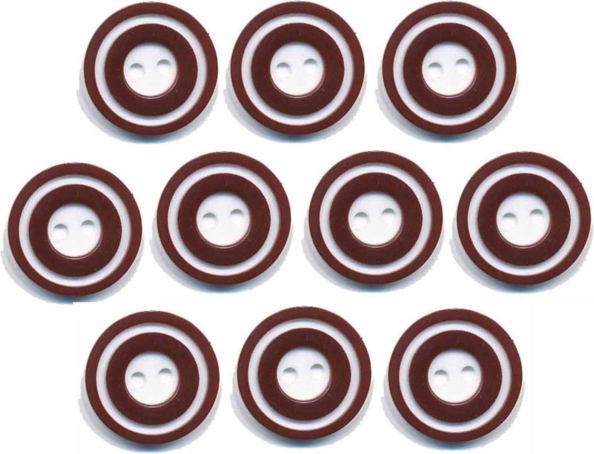   - Kunststof - Donut - bruin - 20 mm - 10 stuks