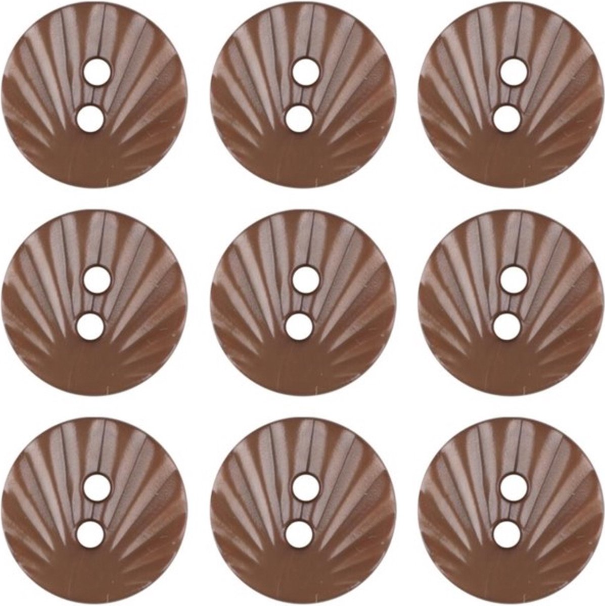   - Kunststof - ribbel - donker bruin - 13 mm - 10 stuks