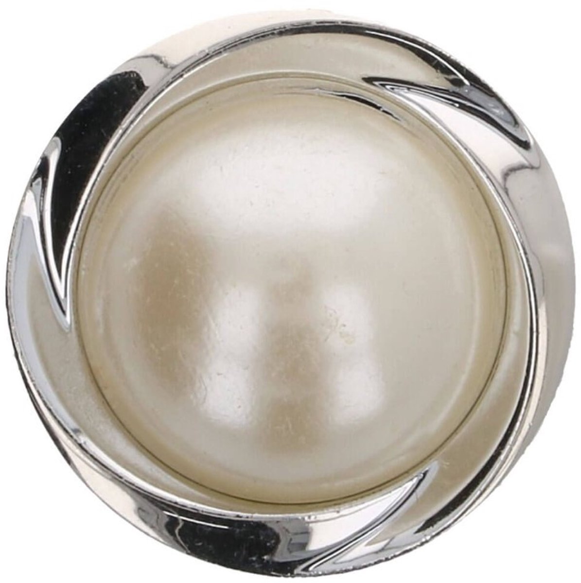   Kunststof - Parel - 25 mm - 10 stuks - Button - Achtersteekknoop - Zilver