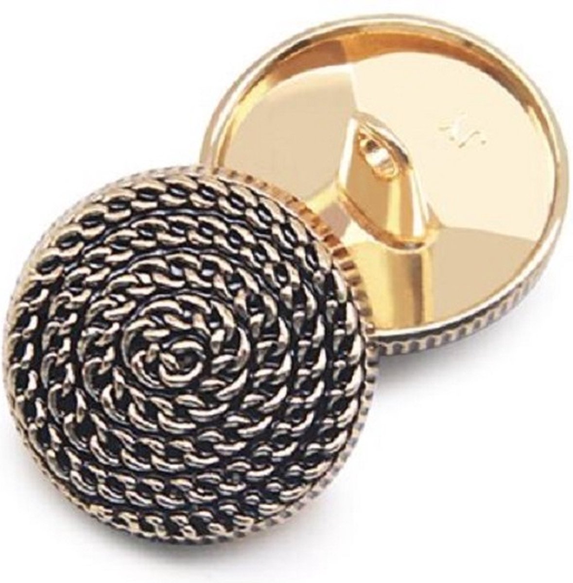 Knoop Metaal - Schakel Goud - 12 mm - 10 stuks - Button - Achtersteekknoop