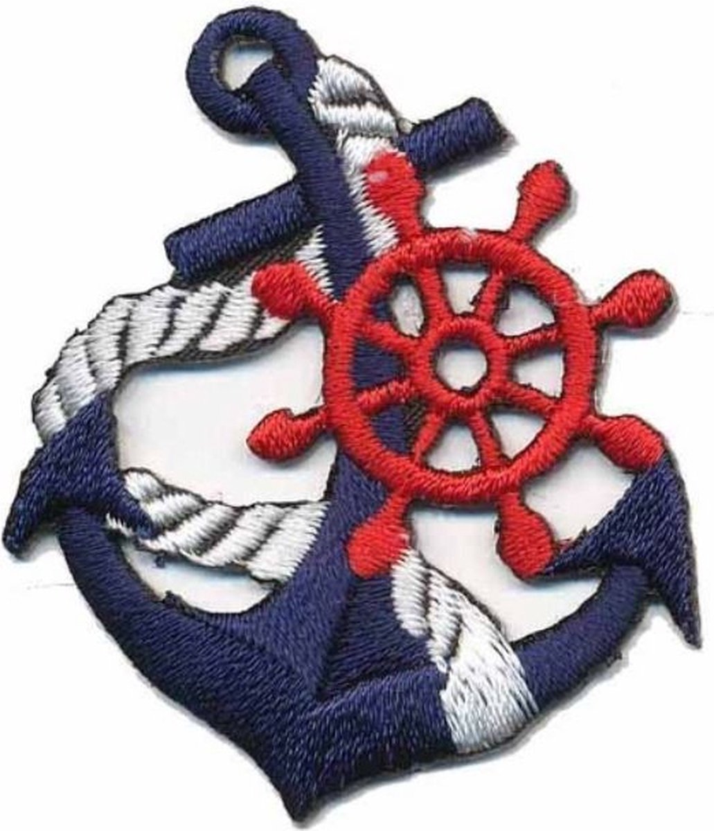 Patch - Strijkembleem - Anker - Donkerblauw 4,5cm