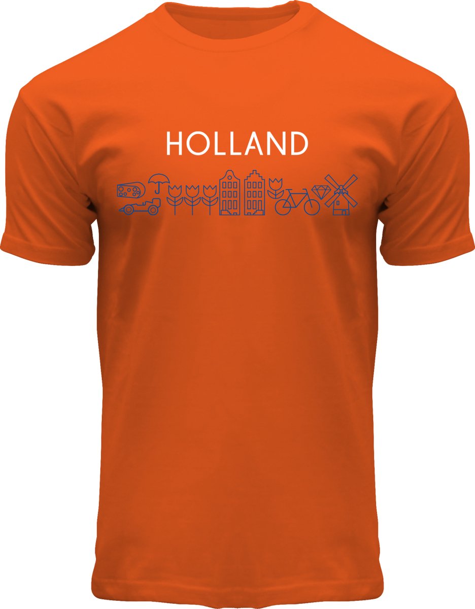 Fox Originals Holland Icon Heren & Dames Katoen Oranje Heren T-shirt Maat XXL