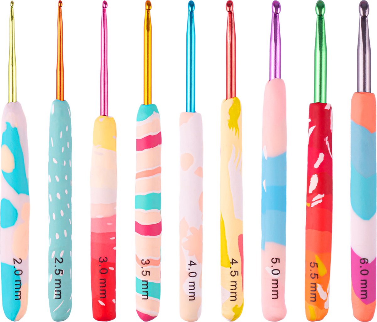 Haaknaalden Haken - Haakset Haaknaaldenset in Roze Etui - 14 cm - 9 stuks