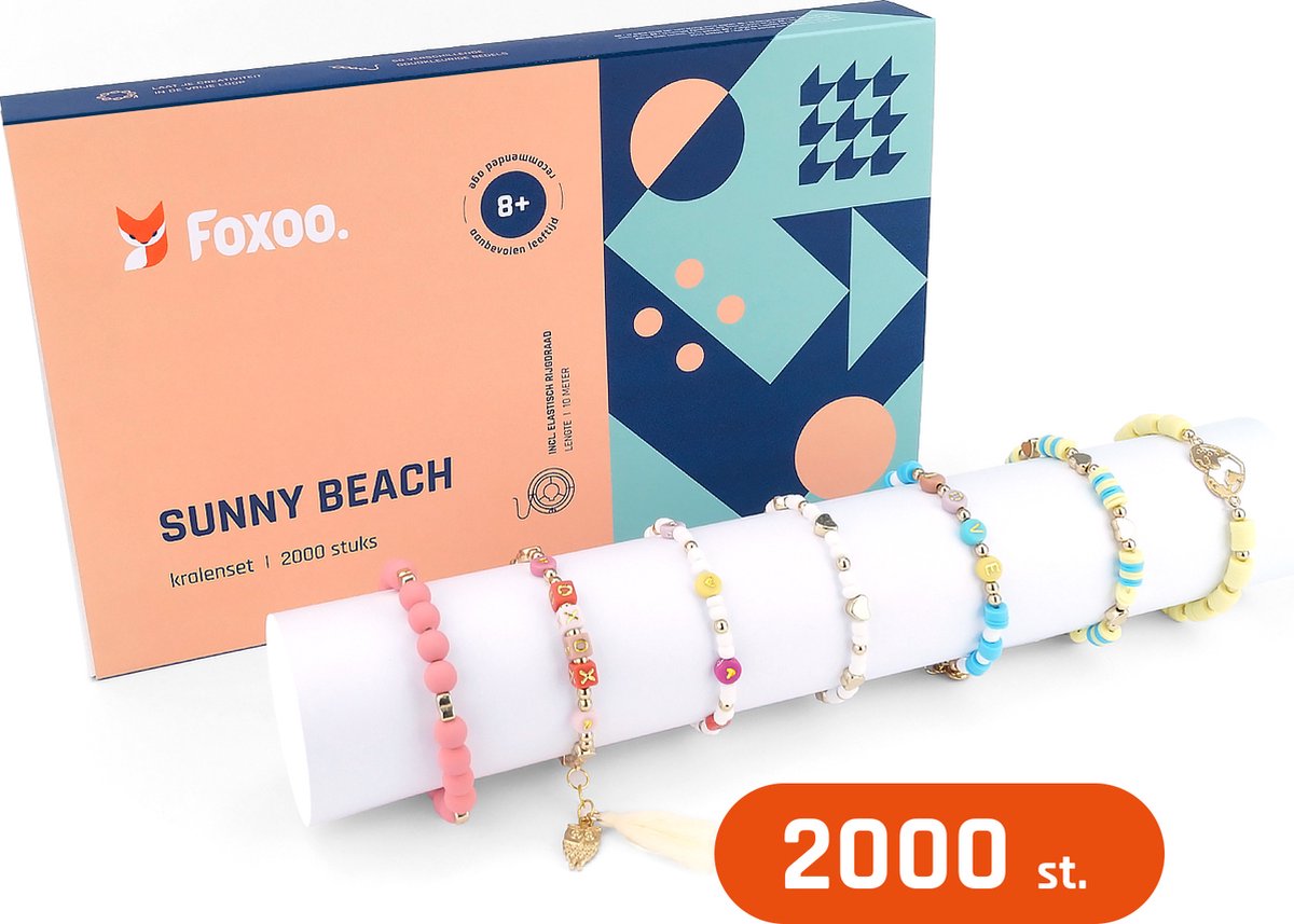 Kralen set - Ketting of armband maken met polymeer kralen, katsuki kralen en letterkralen – Sunny Beach - 2000 delig