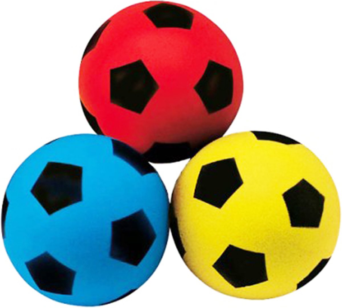 Foamballen 20 cm Rood - Geel - Blauw - 3 stuks