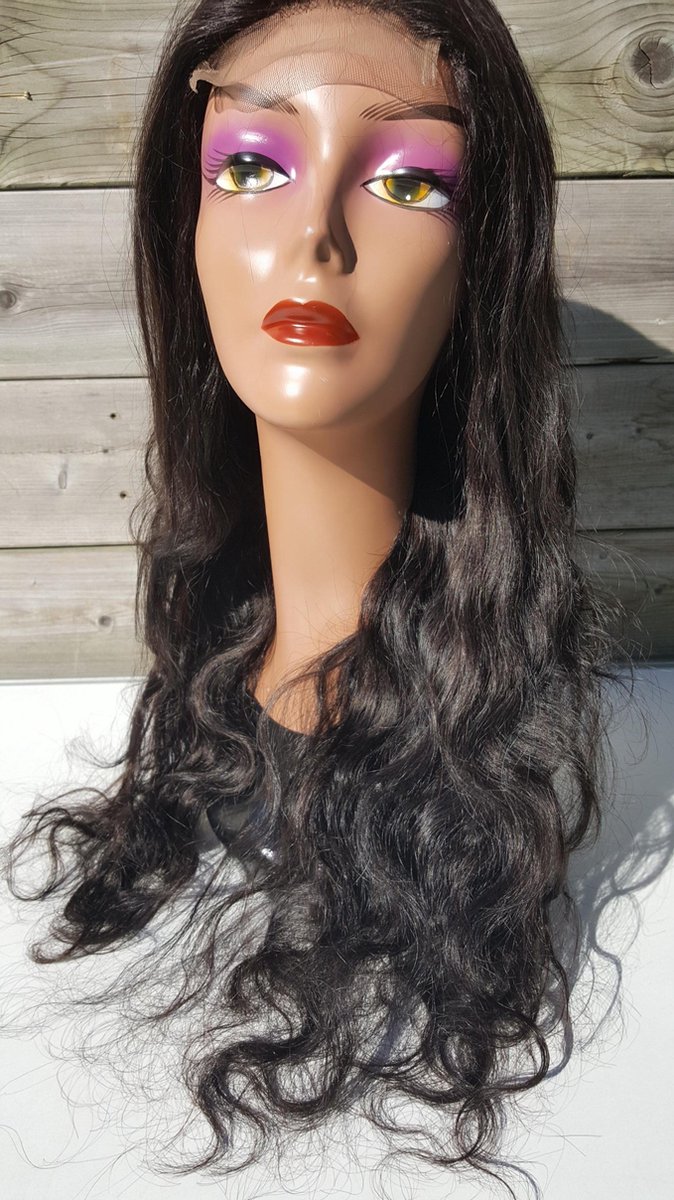 Indiaas Remy haren pruik 28 inch (71,12 cm) - donkerbruine golf haren - Indiaas pruik - Indiaas haren - real human hair - echt menselijke haren - met kleine (