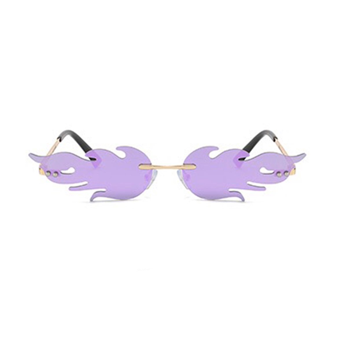 Freaky Glasses® - Vlammen Zonnebril – Festival Bril – Rave Zonnebril - Snelle Planga – Dames – Heren - Paars