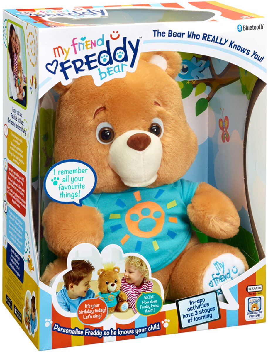 My Friend Freddy Bear Soft Toy - Pratende Beer - Werkt met Appstore en Google Play app - Slimme Knuffelbeer