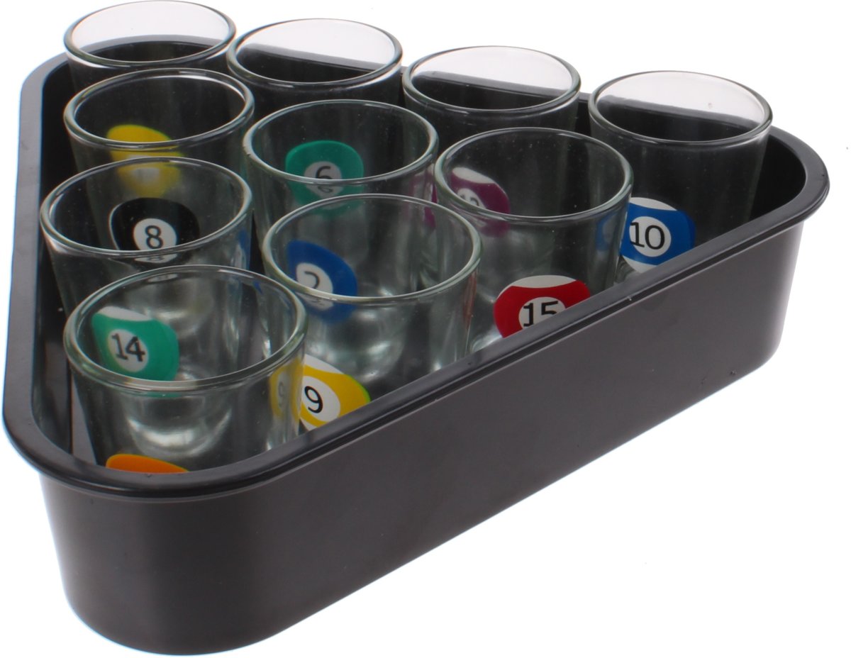 Free And Easy Drankspel Shot Glasses 20 Cm Zwart 11-delig