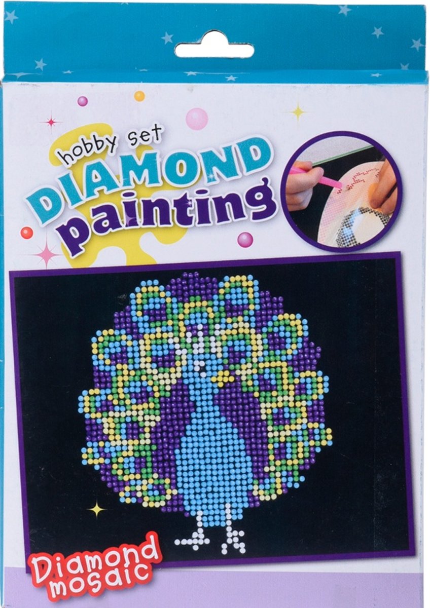 Free And Easy Hobbyset Mozaïek Diamond Pauw 11-delig