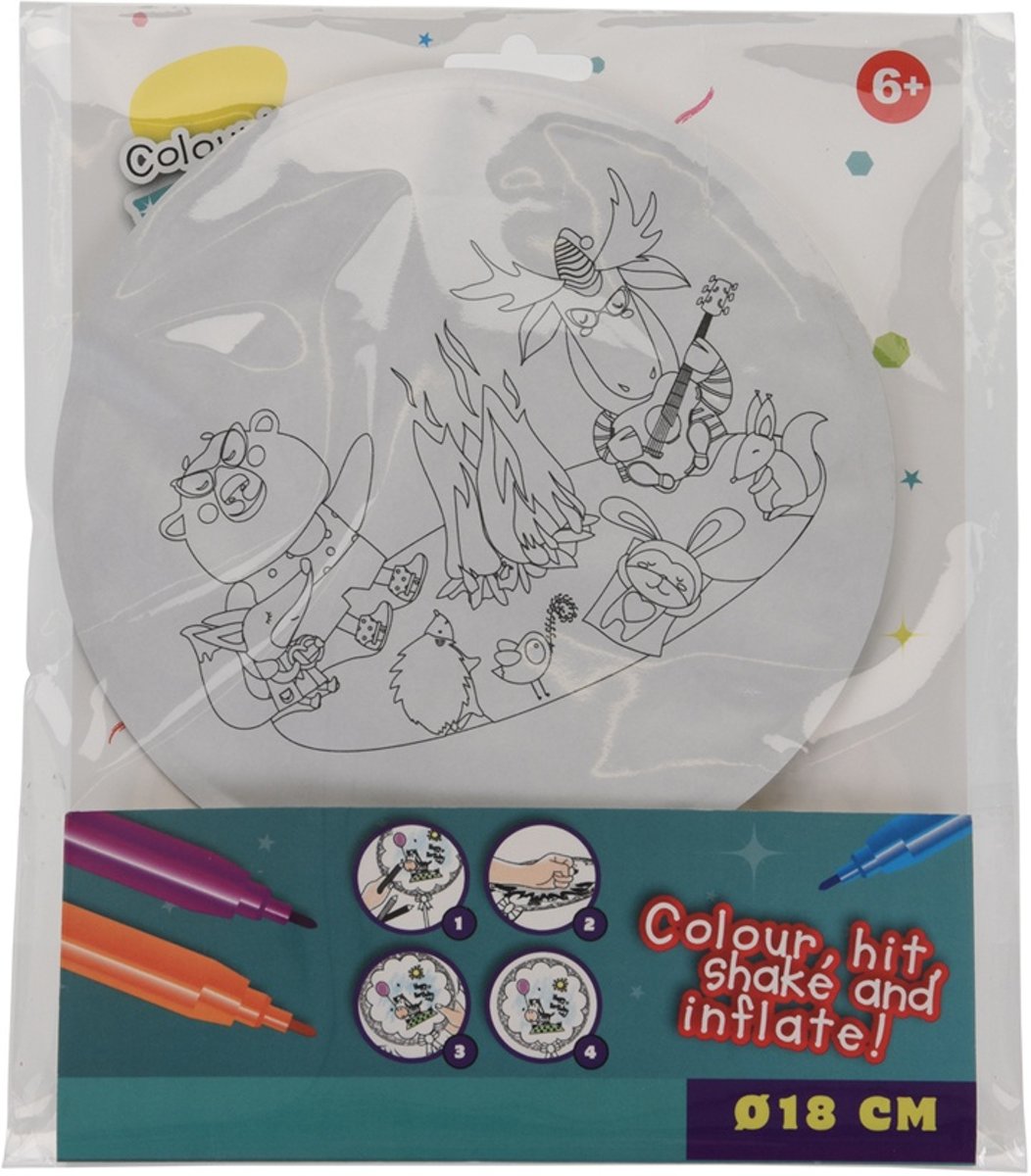 Free And Easy Inkleur Ballon Zelfopblaasbaar 18 Cm Koe