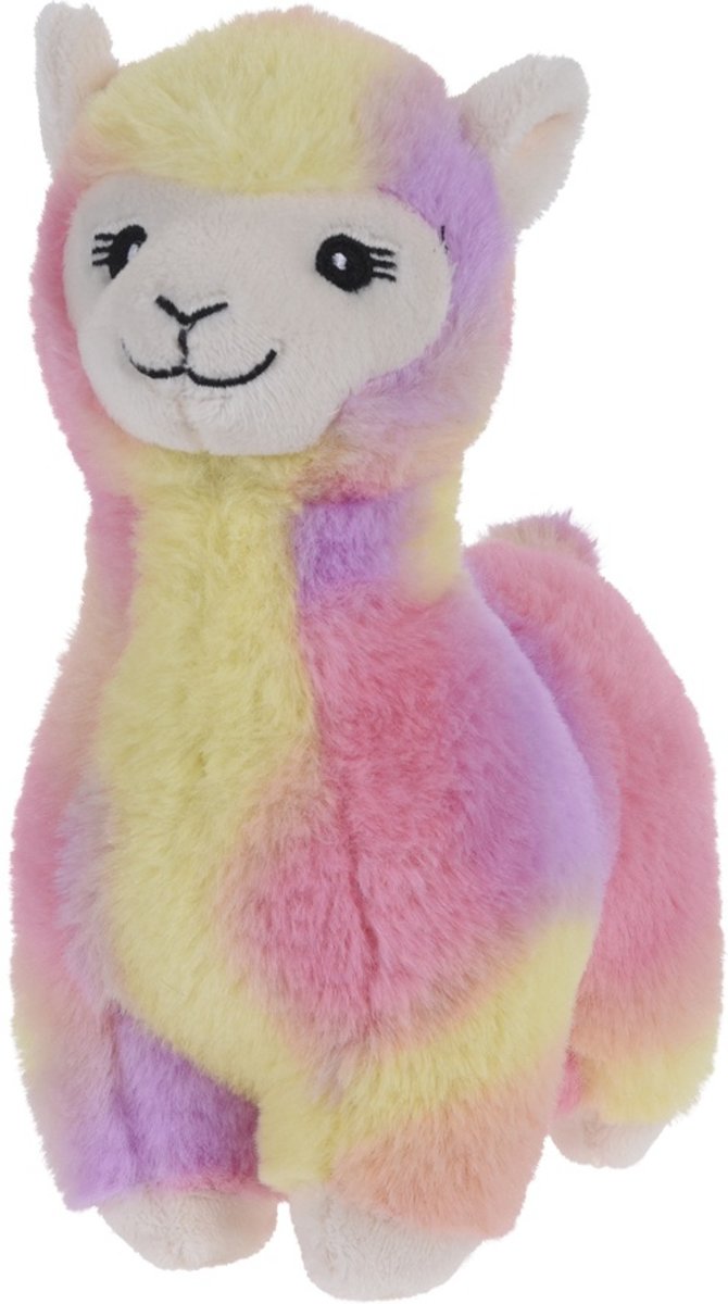 Free And Easy Knuffelalpaca Roze/geel 19 Cm