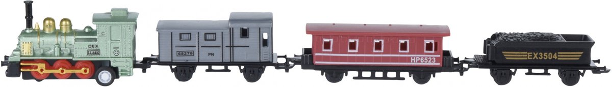 Free And Easy Locomotief Met Wagons 20 Cm 4-delig Die-cast Groen