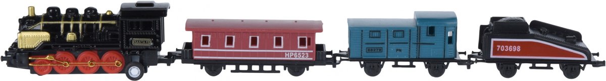 Free And Easy Locomotief Met Wagons 20 Cm 4-delig Die-cast Zwart