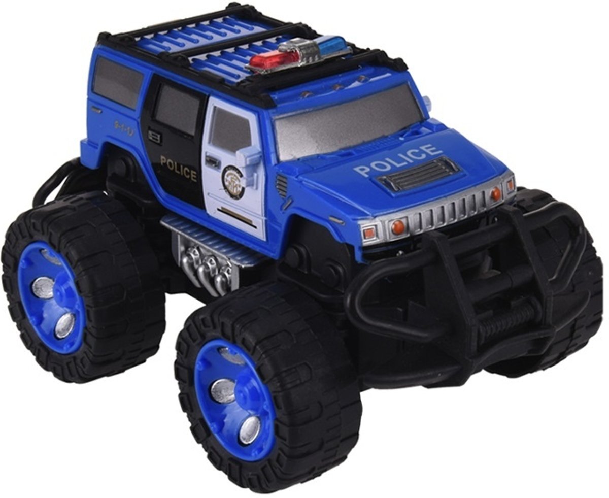 Free And Easy Politie Monstertruck Blauw B 12 Cm