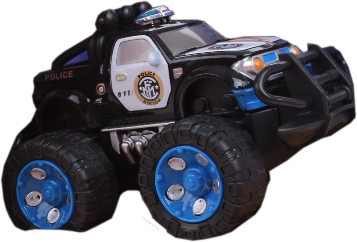 Free And Easy Politie Monstertruck Zwart E 12 Cm