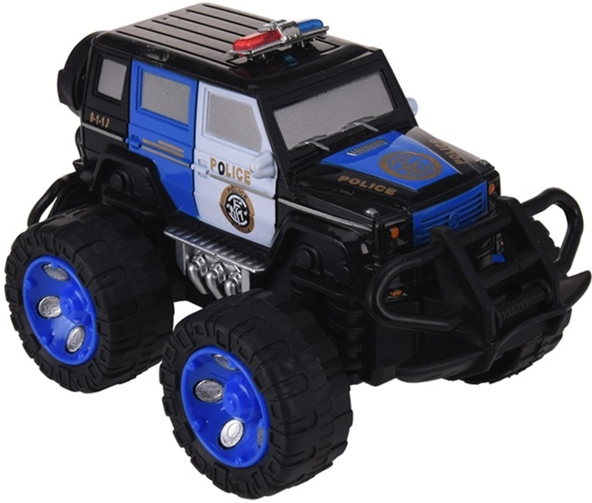 Free And Easy Politie Monstertruck Zwart F 12 Cm