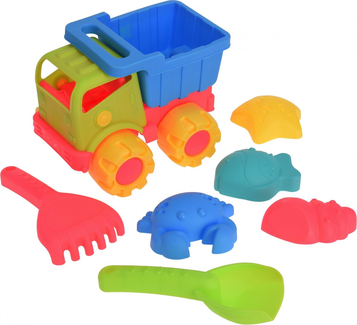 Free And Easy Strandset Kiepwagen 7-delig Blauw