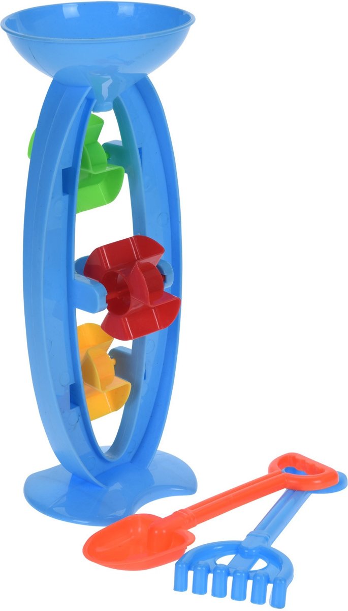 Free And Easy Strandspeelgoed Set Watermolen 33 Cm 3-delig Blauw