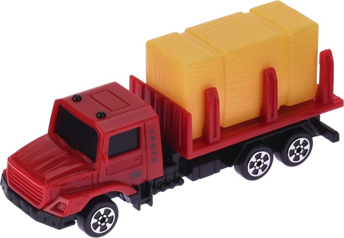 Free And Easy Vrachtwagen Met Trailer 12 Cm Rood