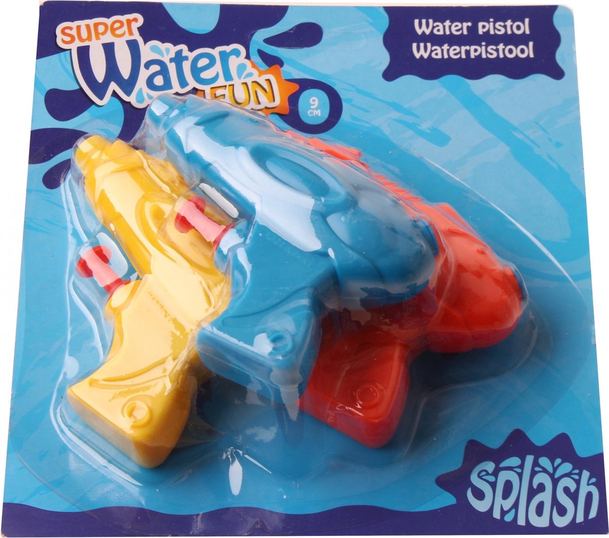 Free And Easy Waterpistolen Splash 9 Cm Oranje/geel/blauw 3 Stuks