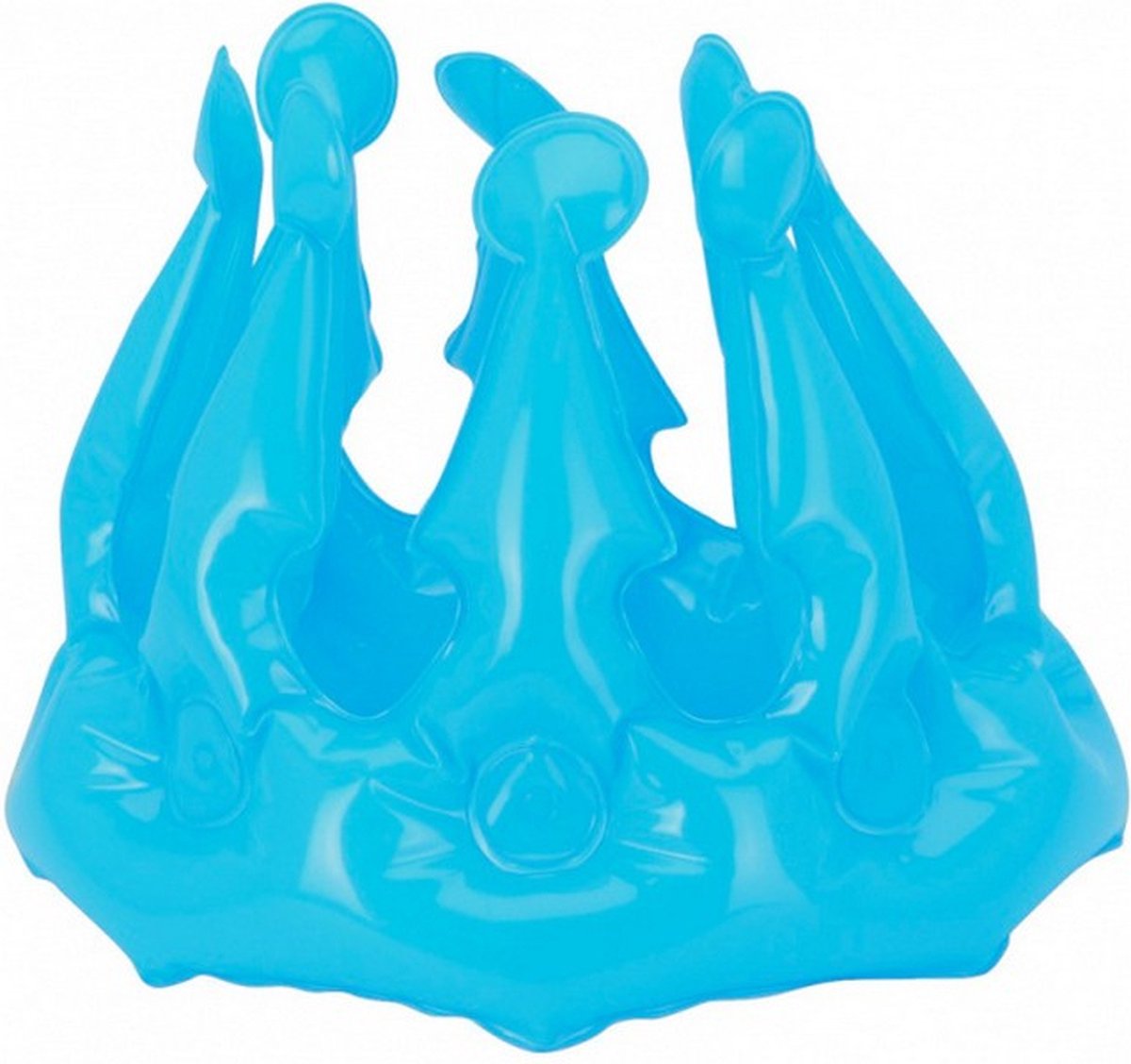 kroon opblaasbaar junior 18 cm PVC blauw