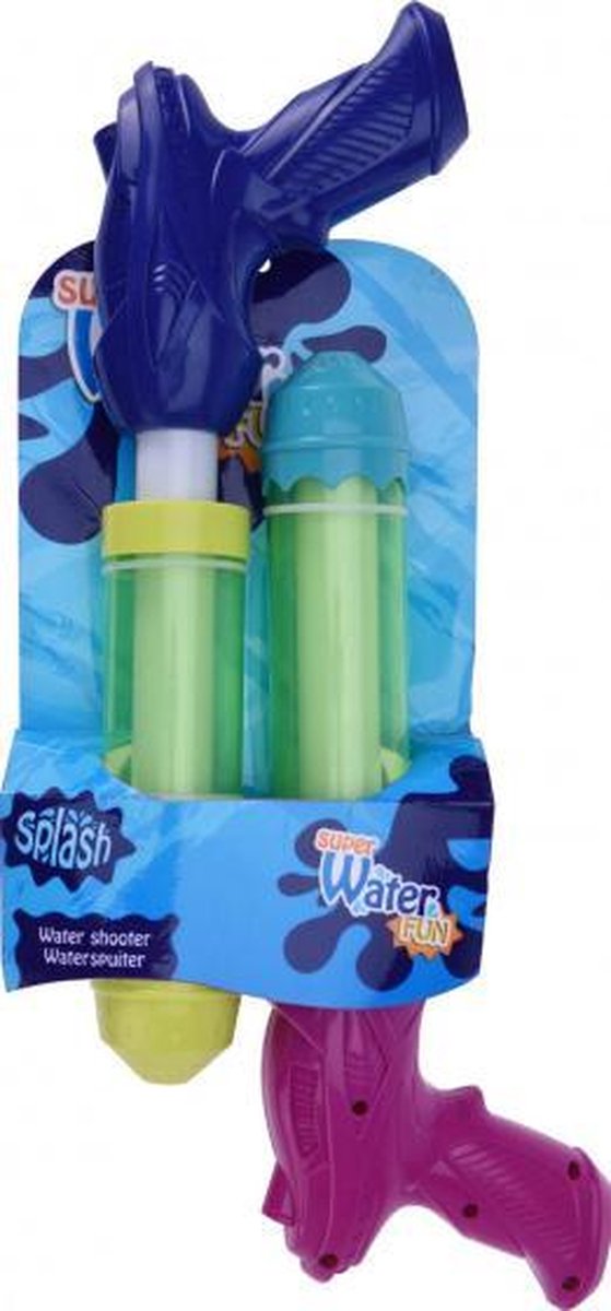 waterpistoolset junior 20 cm blauw/paars 2 stuks