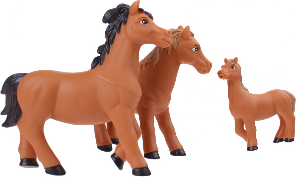 Free And Easy Boerderijdieren Paarden 8 Cm 3-delig Bruin