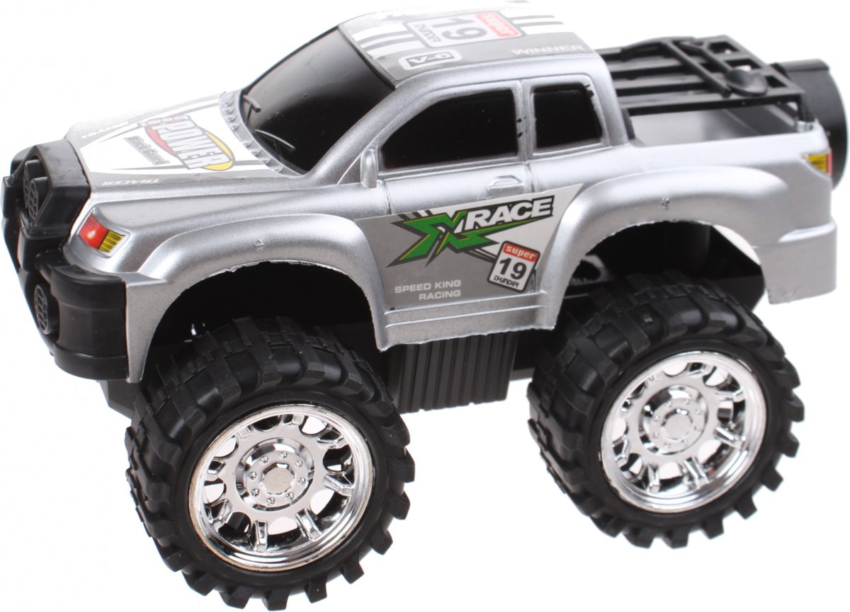 Free And Easy Monstertruck Frictiemotor 13 Cm Grijs