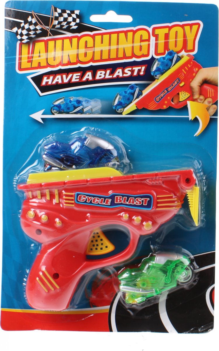 Free And Easy Motorpistool Launching Toy 13 Cm Rood 3-delig