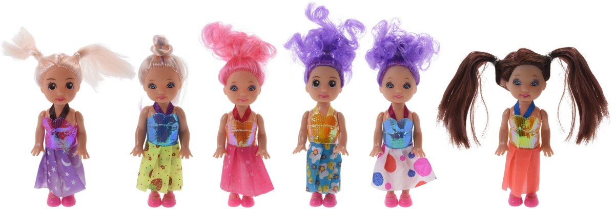 Free And Easy Tienerpoppen Princess Dolls 10 Cm 6 Stuks