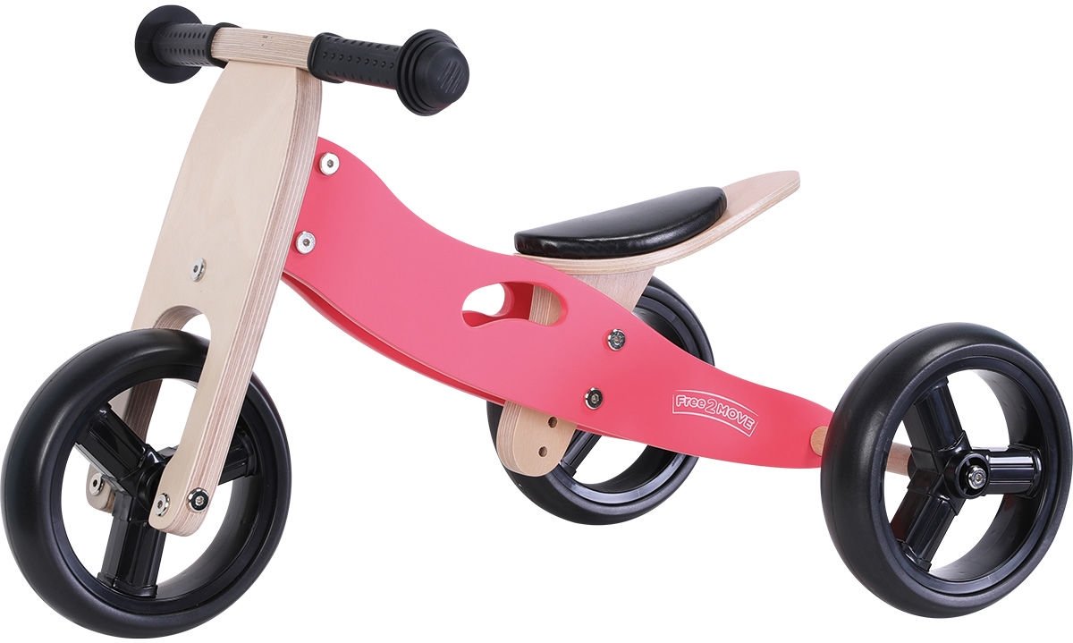 FreeON Free2Move 2 in 1 Loopfiets - Driewieler - Balance Bike - Roze