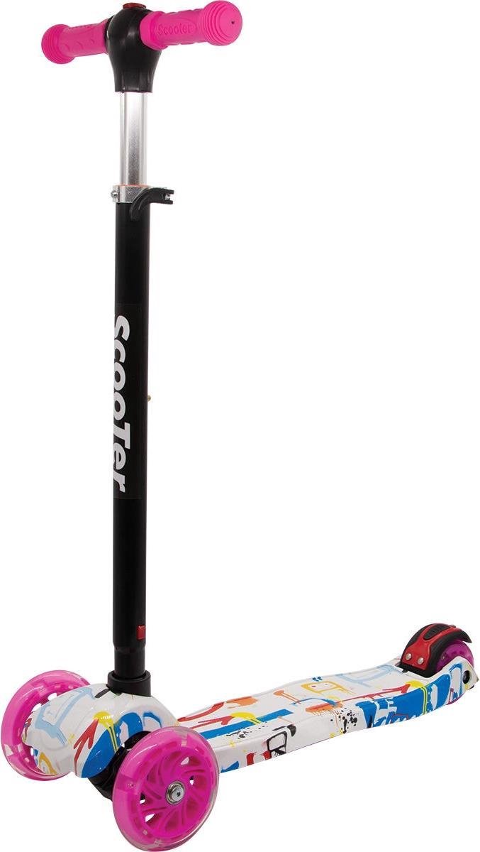 FreeON Free2Move Zik Zak Scooter - Opvouwbare aluminium step met LED wielen - Roze