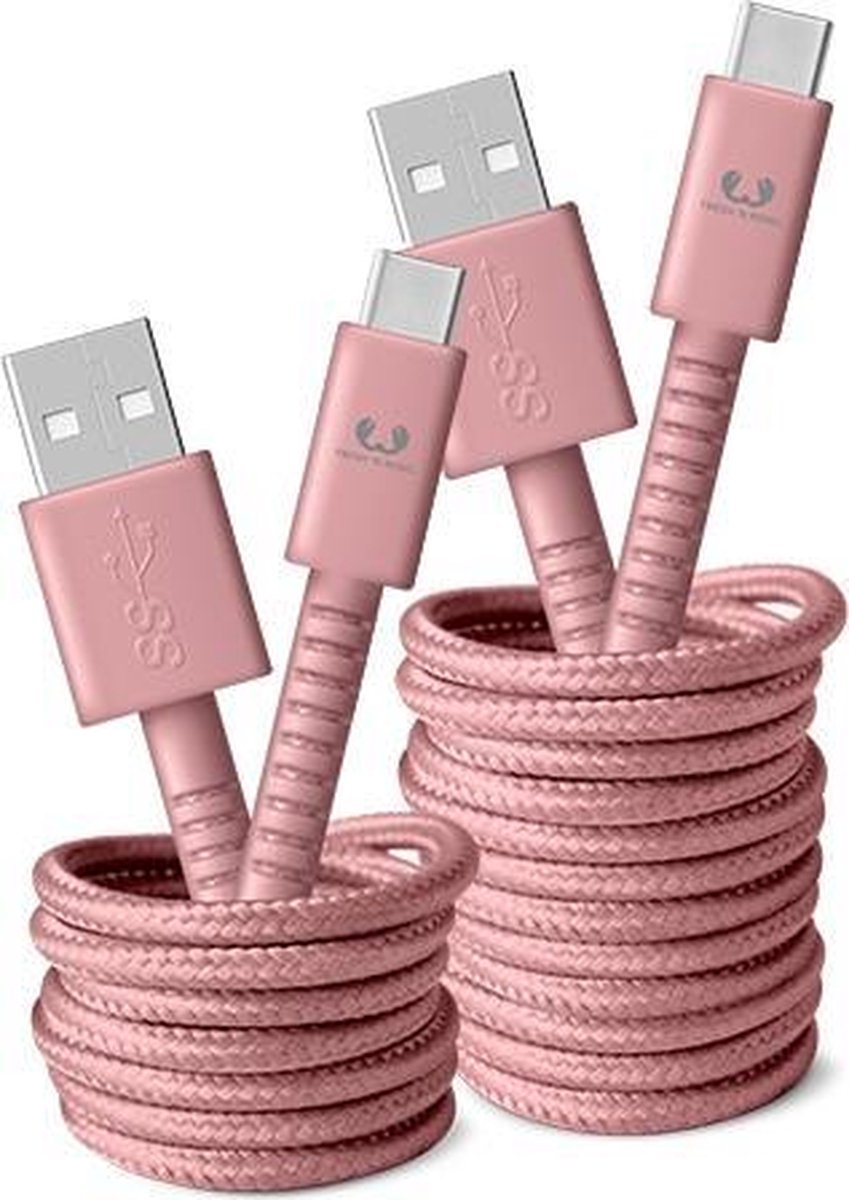 Fresh ‘n Rebel USB naar USB-C kabel - 1.5m - Dusty Pink