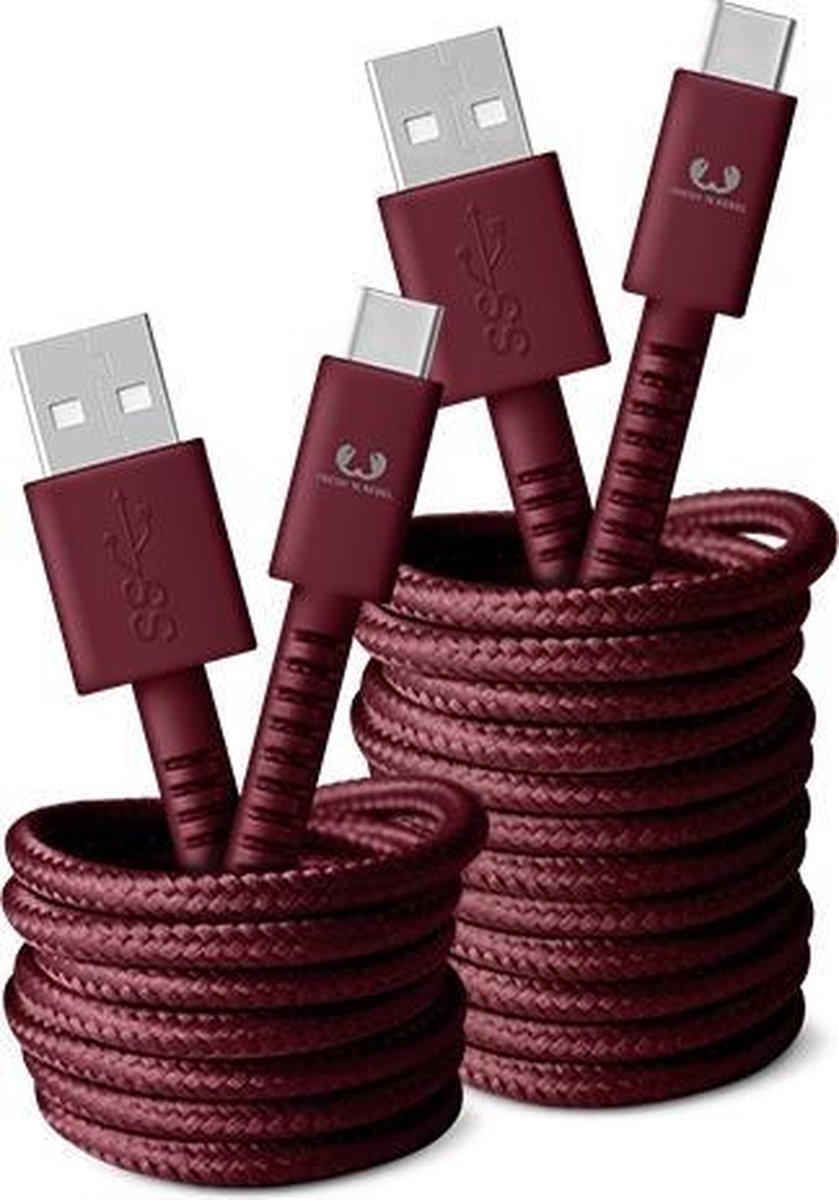 Fresh ‘n Rebel USB naar USB-C kabel - 3.0m - Ruby Red