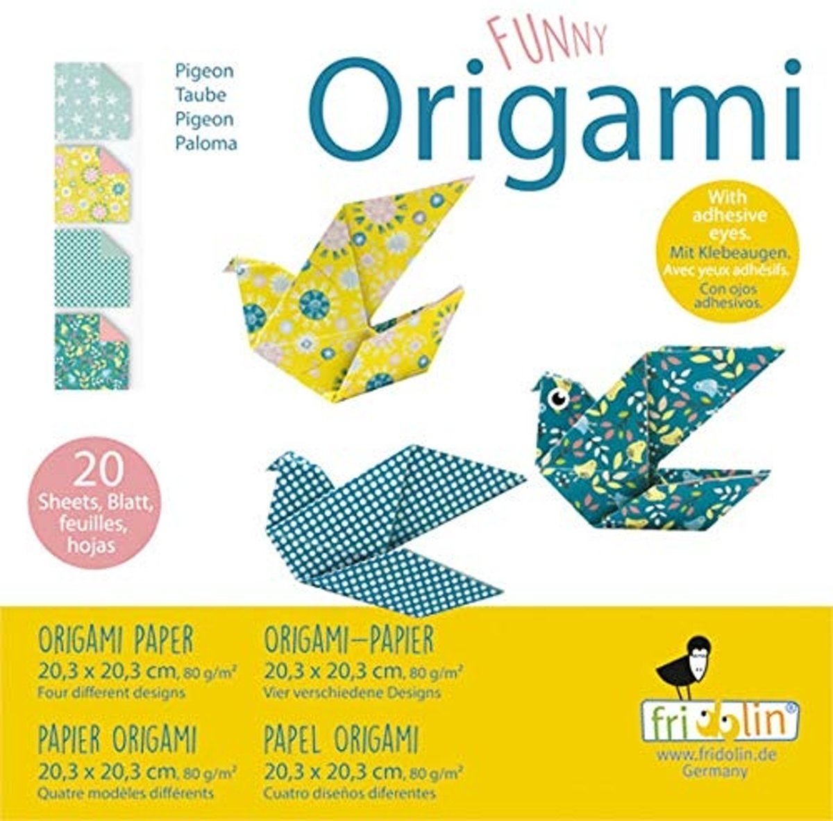   Origami Duif Vouwen 20 X 20 Cm 20 Stuks Multicolor