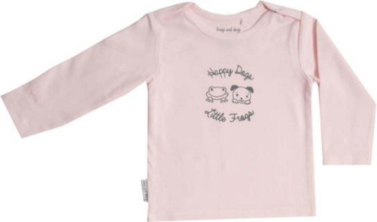 Baby - newborn - shirt  - kraamcadeau - collectie Frogs en Dogs - roze - maat 56